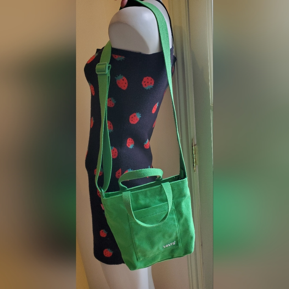Levi's Green Canvas Crossbody Tote Bag